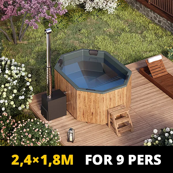 Üvegszálas Dézsafürdő Octa - 9 fő (2.4m)